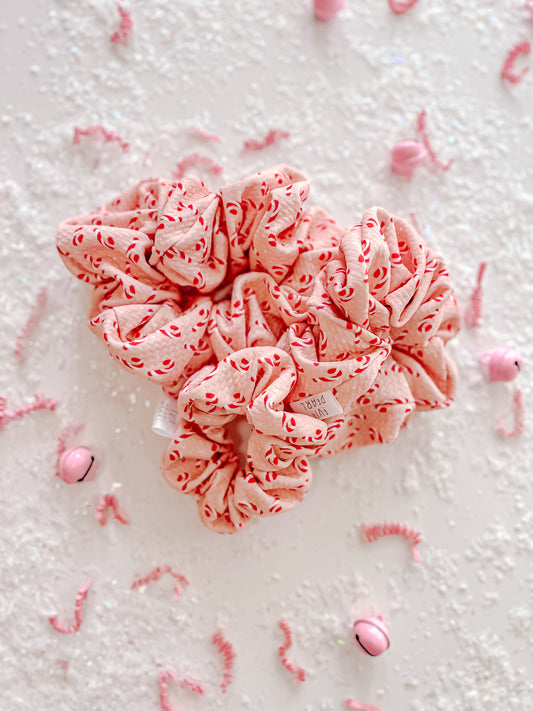 Pink Candy Cane Scrunchie