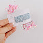 Blue & White Glitter Single Snap Clip