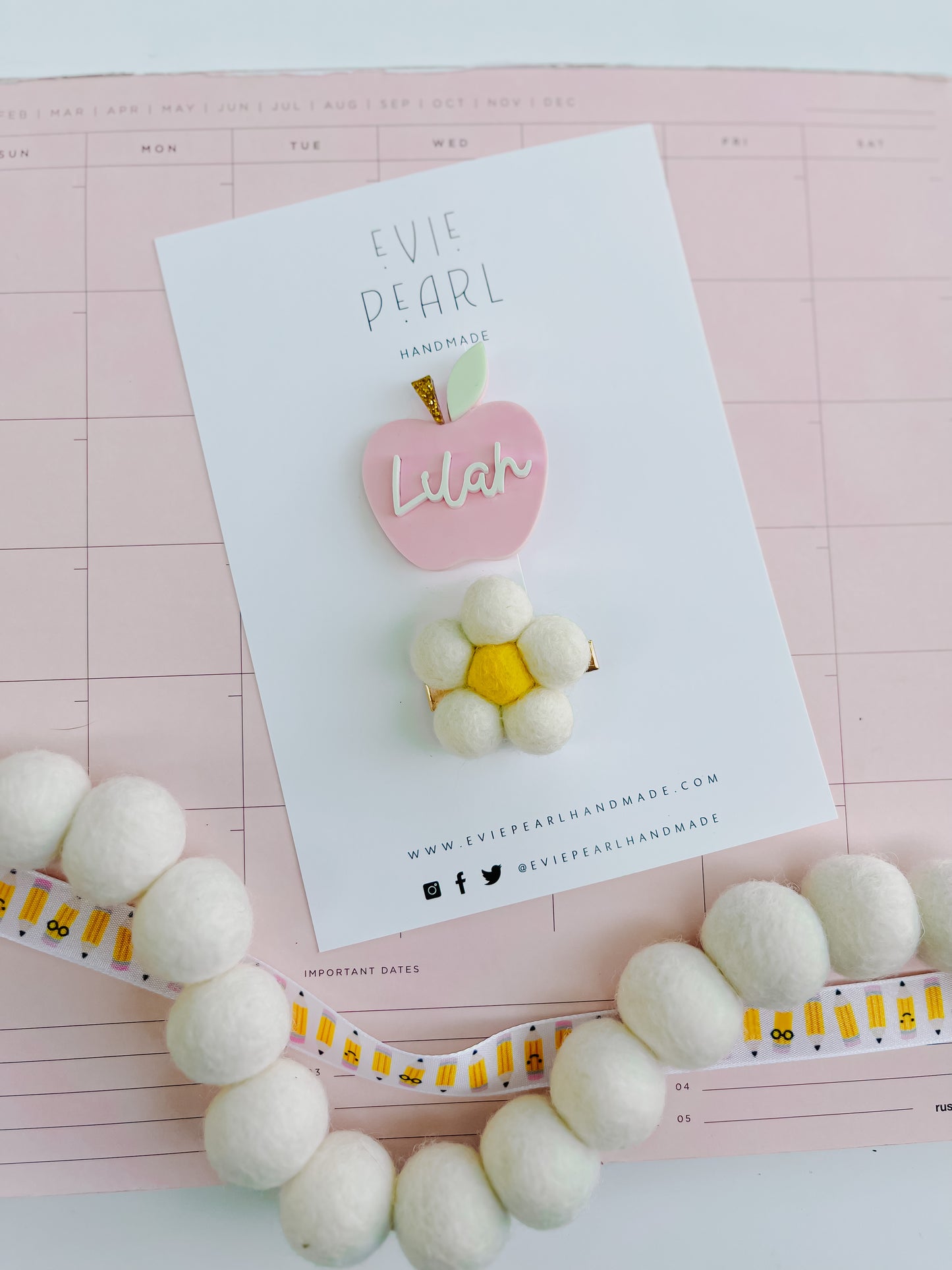 PREORDER: Personalized Apple Hair Clip