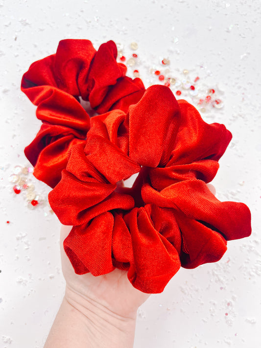 Rust Red Velvet Luxe Oversized Scrunchy