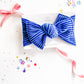 Blue Ribbed Baby Bow Turban