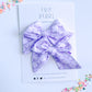 Purple Checkered Mouse Head Small Pigtail Bows