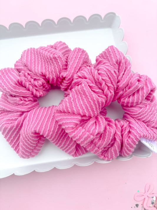 Taffy Pink Ribbed Oversized Scrunchy