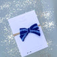 Blue Stripe Small Pinwheel Bow