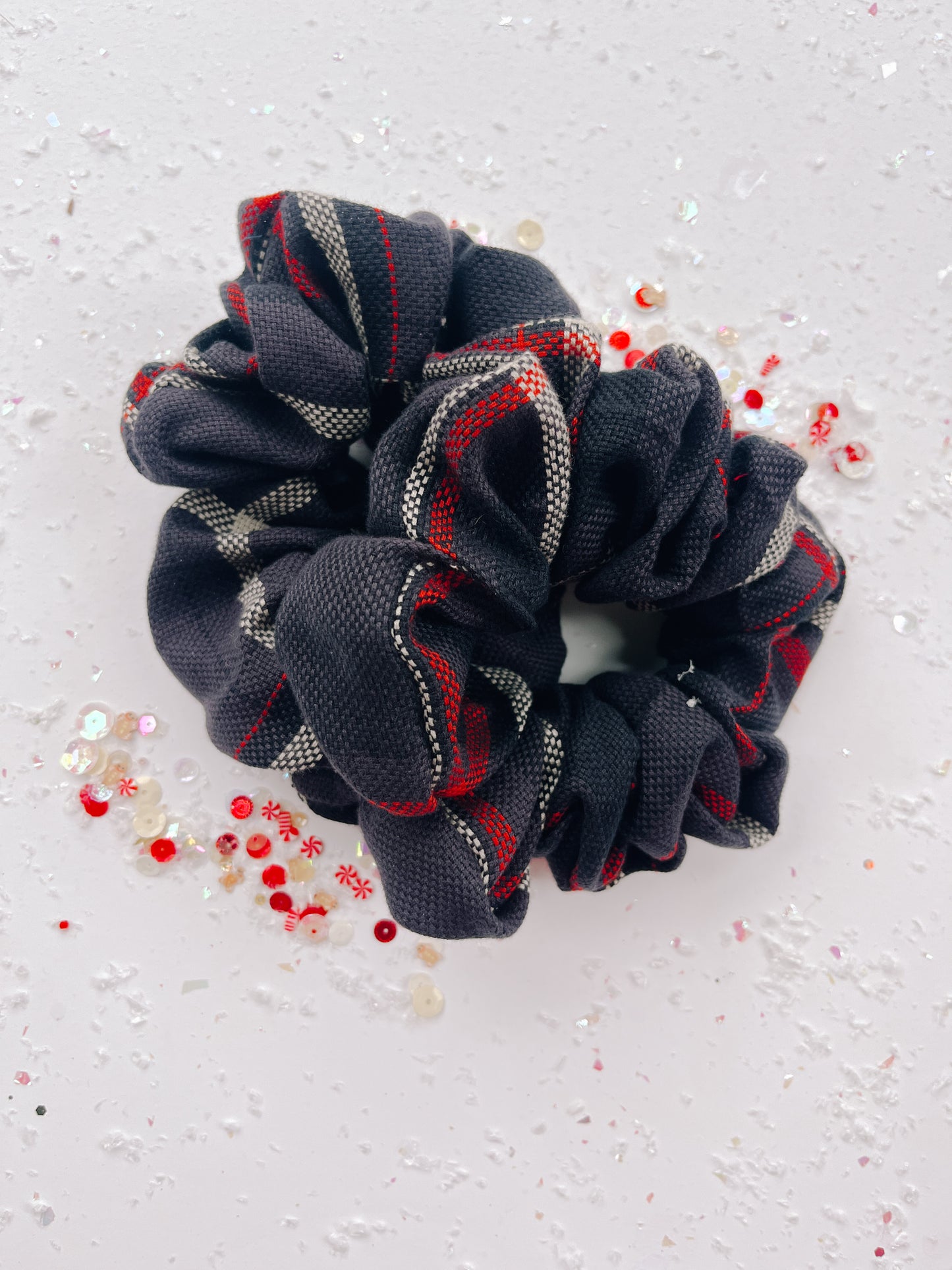 Navy Rust Cream Plaid Oversized Scrunchy