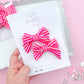 Pretty In Pink Stripe Small Pinwheel Pigtail Bows