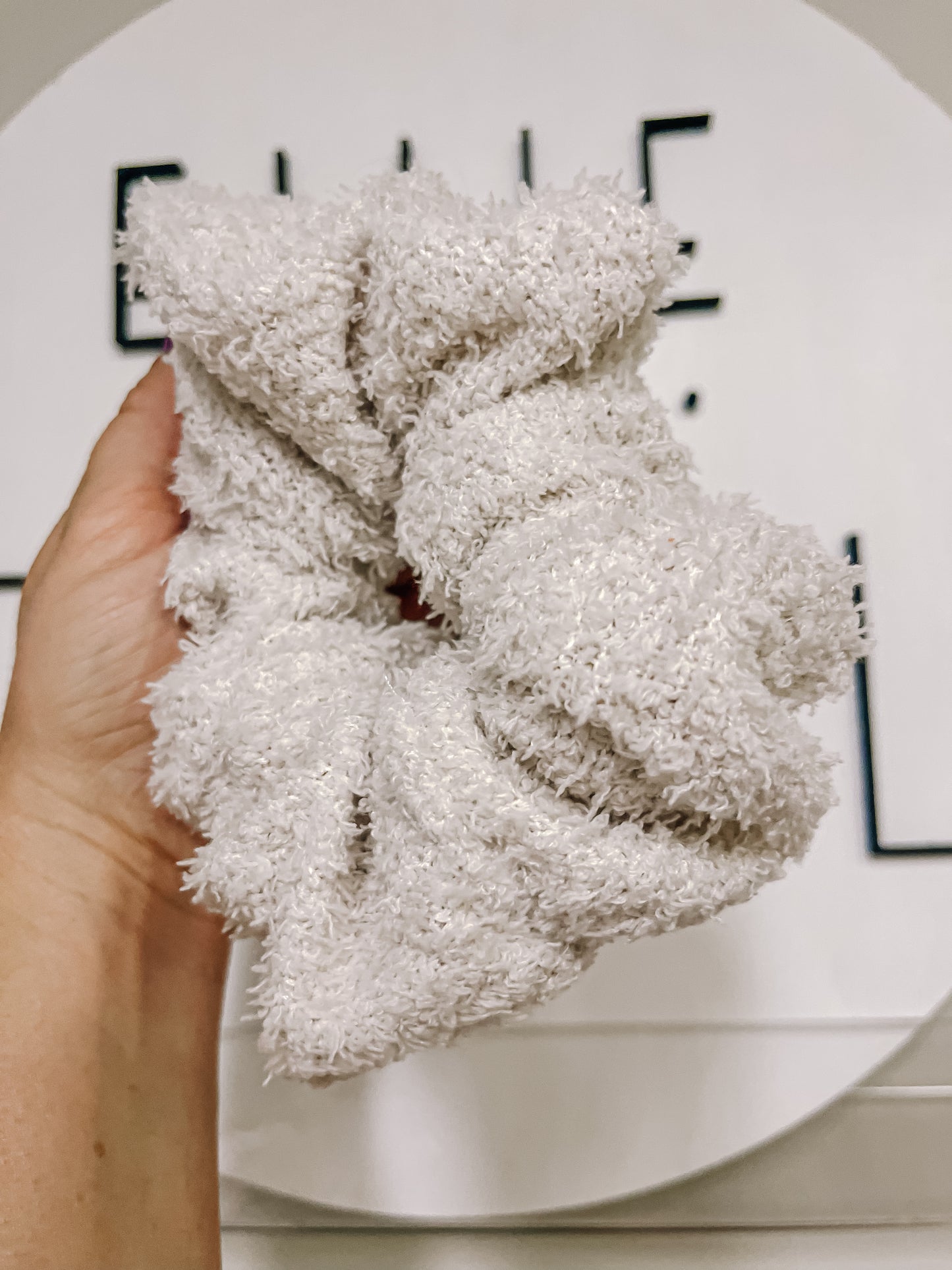 Cream Sherpa Oversized Scrunchy