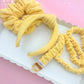 Butter Yellow Ribbed Teacher Gift Set- Lanyard| Knotted Headband| Scrunchie