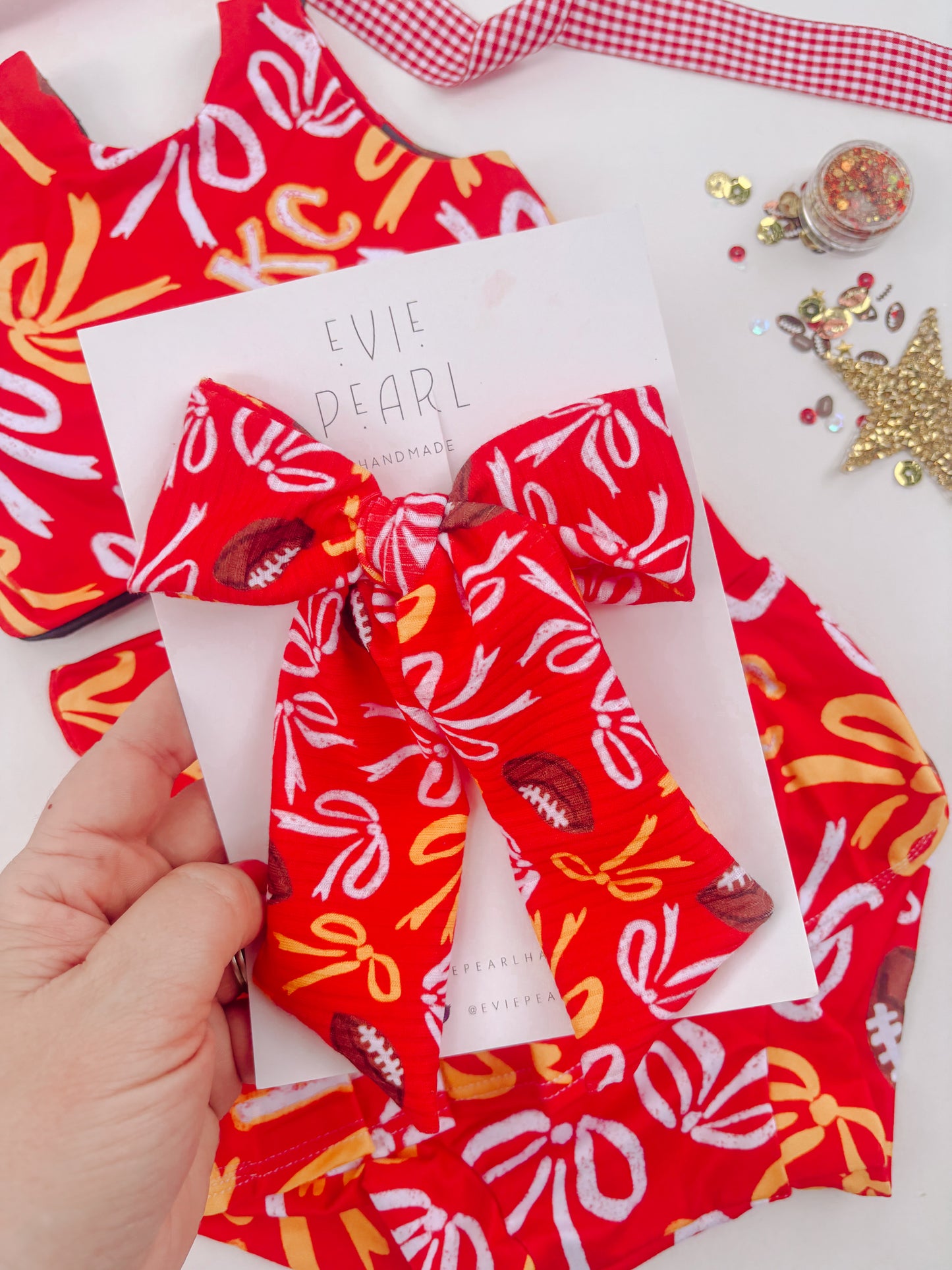 Red KC Bows XL Pinwheel Bow