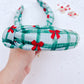 Green Plaid with Red Bows Knotted Headband for Girls & Women