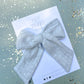 Gray Knit XL Pinwheel Bow
