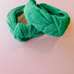 Green Flocked Daisy Knotted Headband for girls & women