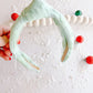 Mint Swiss Dot Knotted Headband