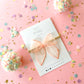 Small Peach Lace Swiss Dot Bow on Nylon Headband