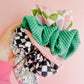 Green Pink Lilac Checkered Oversized Scrunchy