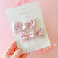 Pink Peep Knot Bow Pigtails