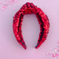 Red Sequins Knotted Headband for Girls & Women
