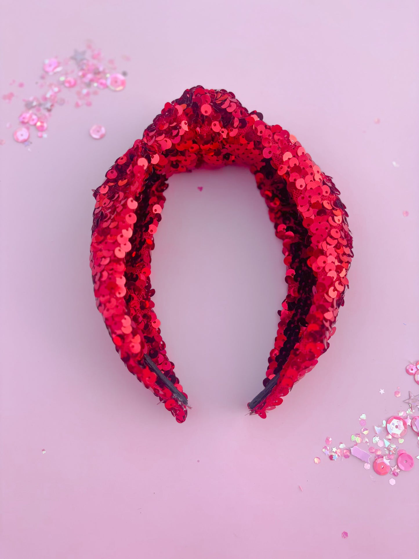 Red Sequins Knotted Headband for Girls & Women