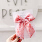 Pink Fall Floral Longtailed Hair Bow