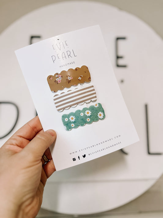 Fall floral snap clip set