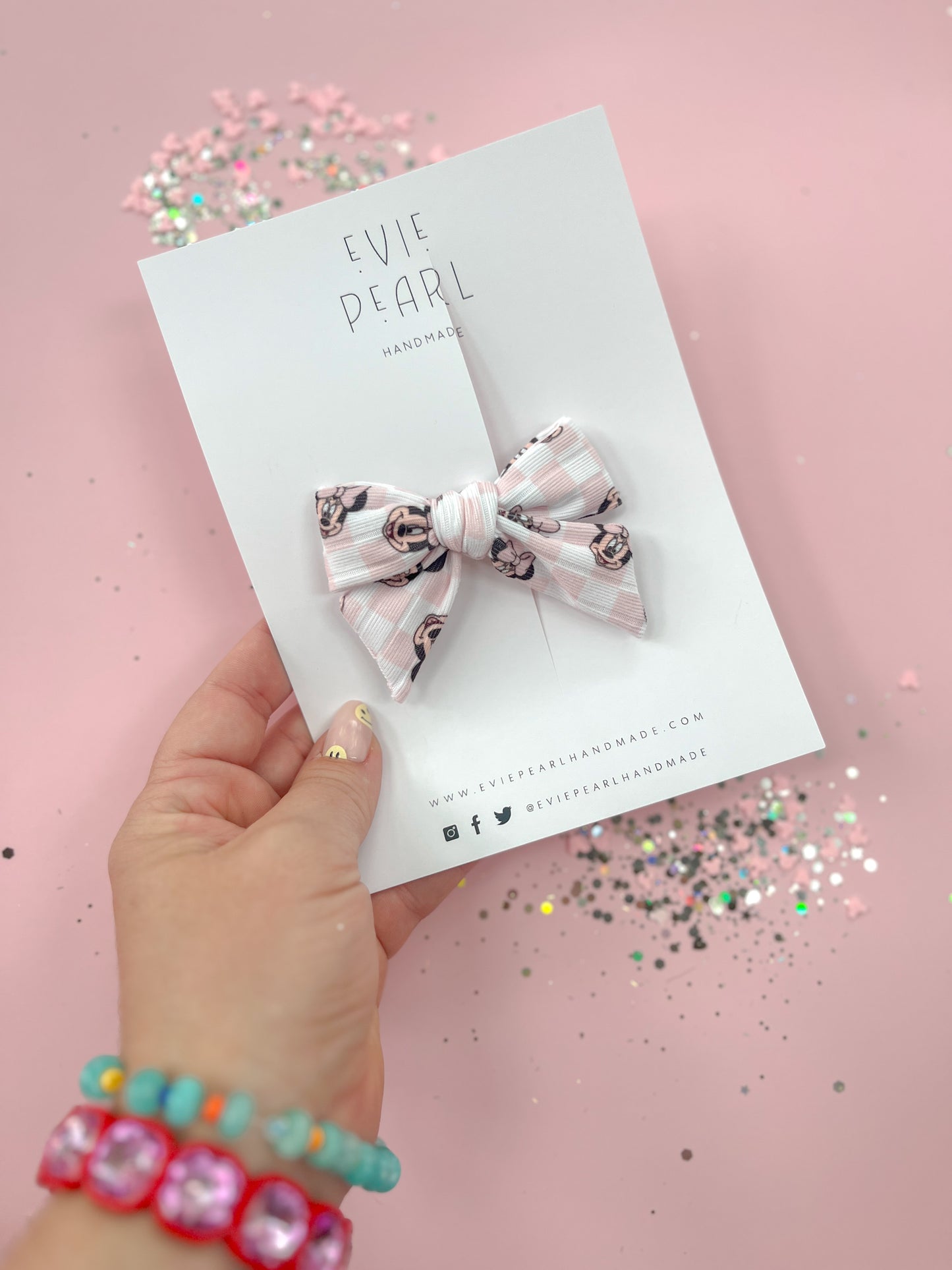 Pink Checkered Minnie Small Pinwheel