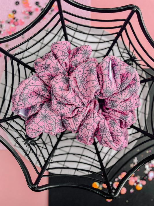Pink Spider Web Oversized Scrunchy