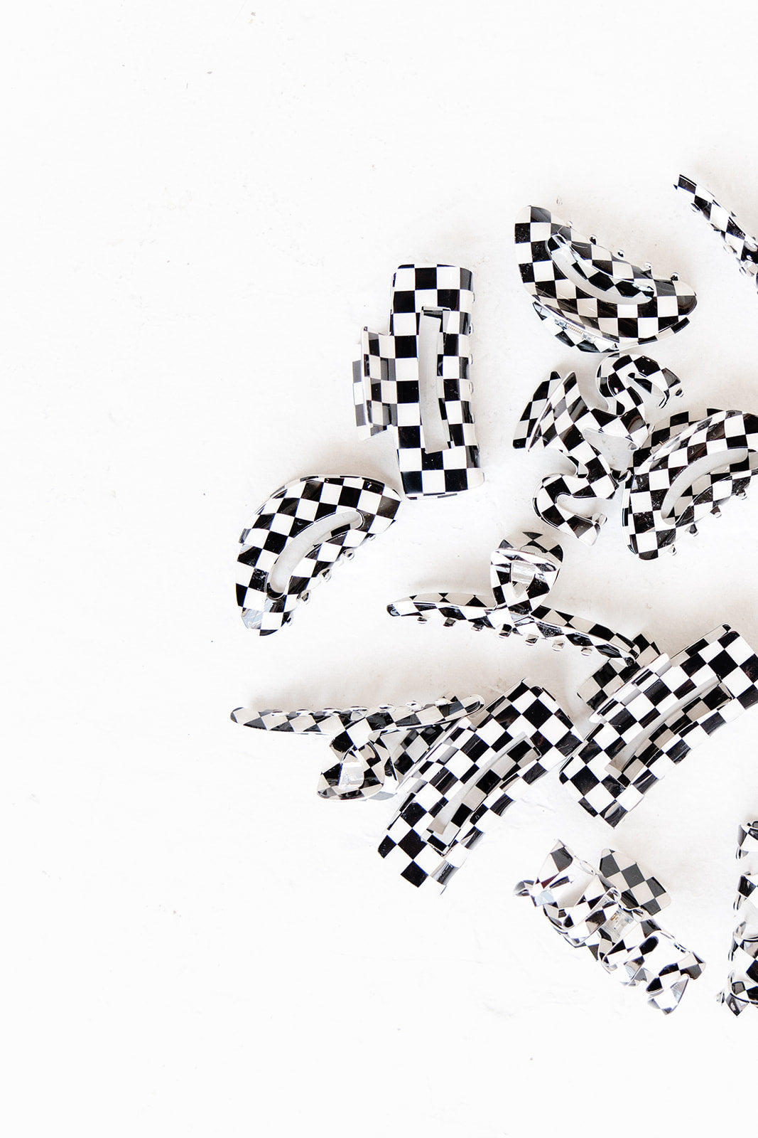 Black White Checkered Claw Clips