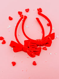 Red Velvet Bow Headband for toddler & girls