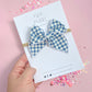 Small Blue Checkered On Nylon Headband