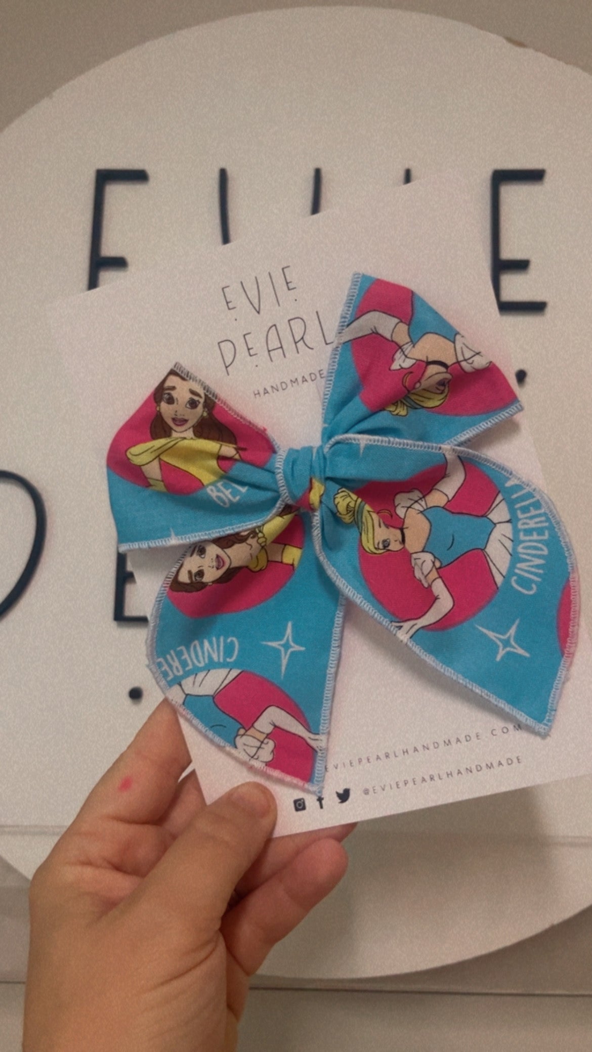 Oversized Blue Belle/Cinderella Bow
