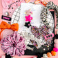 Pink Black Spooky Halloween Party Stars