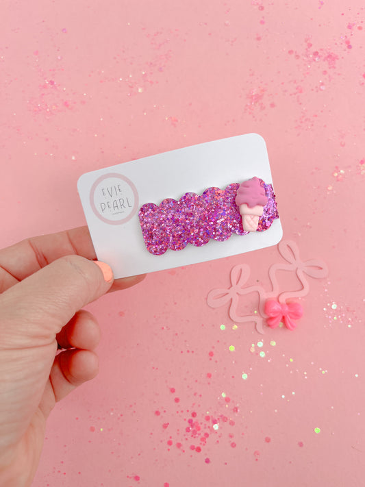 Magenta Ice Cream Snap Clip