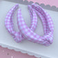 Pink Gingham Knotted Headband