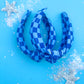 Blue Checkered Kansas City Knotted Headband for Girls & Women