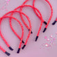 Coral Pink Glitter Headbands for Girls