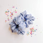 Blue Daisy Flocked Oversized Scrunchy