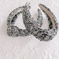 Silver Black Sequins Knotted Headband