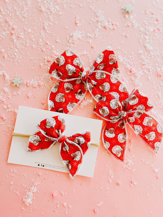 Red Santa Bow