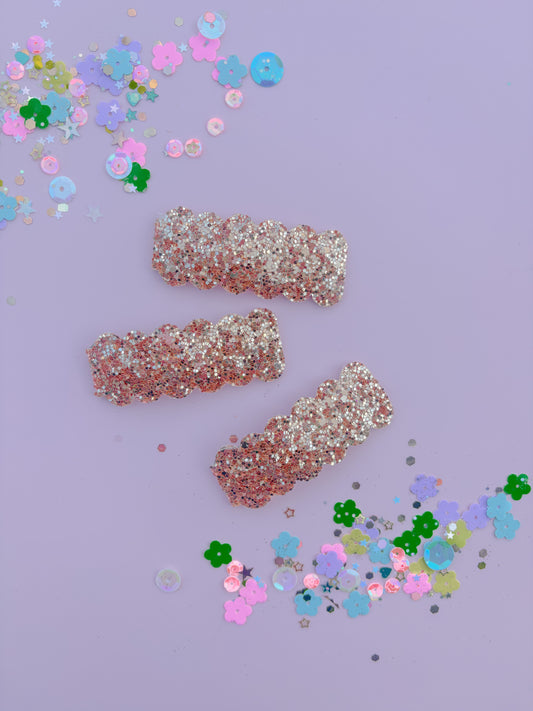 Gold Glitter Snap Clip