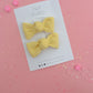 Butter Yellow Ribbed Knot Bow Pigtails