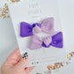 KSU Purple Colorblock Knot Bow Pigtail Bows