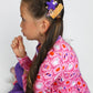 Mini May Collab- Purple Party Stars with Orange glitter snap clip set