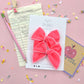 Personalized Initial Hot Pink Small Pigtail Bows