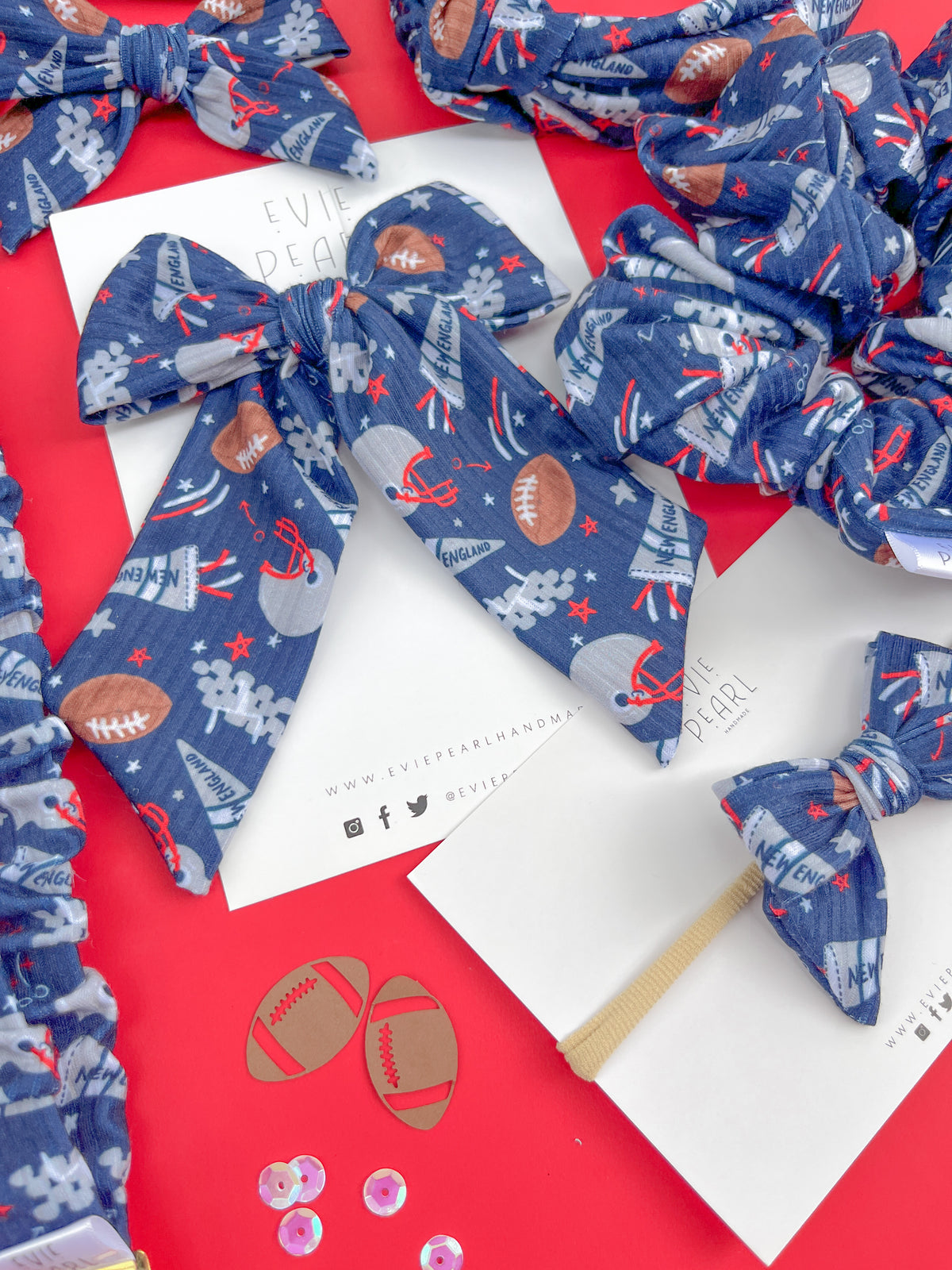 New England Patriots Hair Accessories | Bows, Scrunchies & Headbands