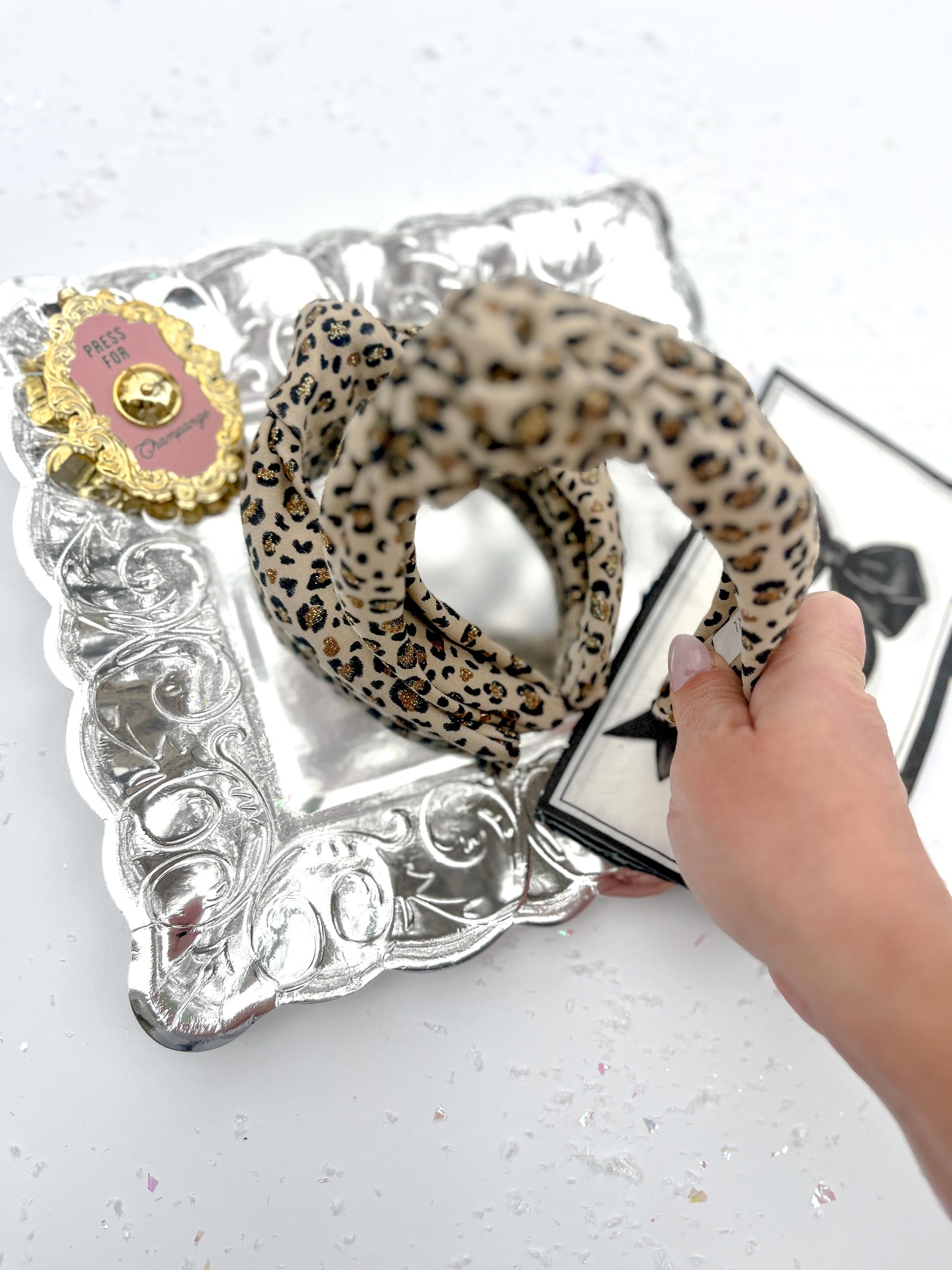 Leopard Glitter Knotted Headband for Girls & Women
