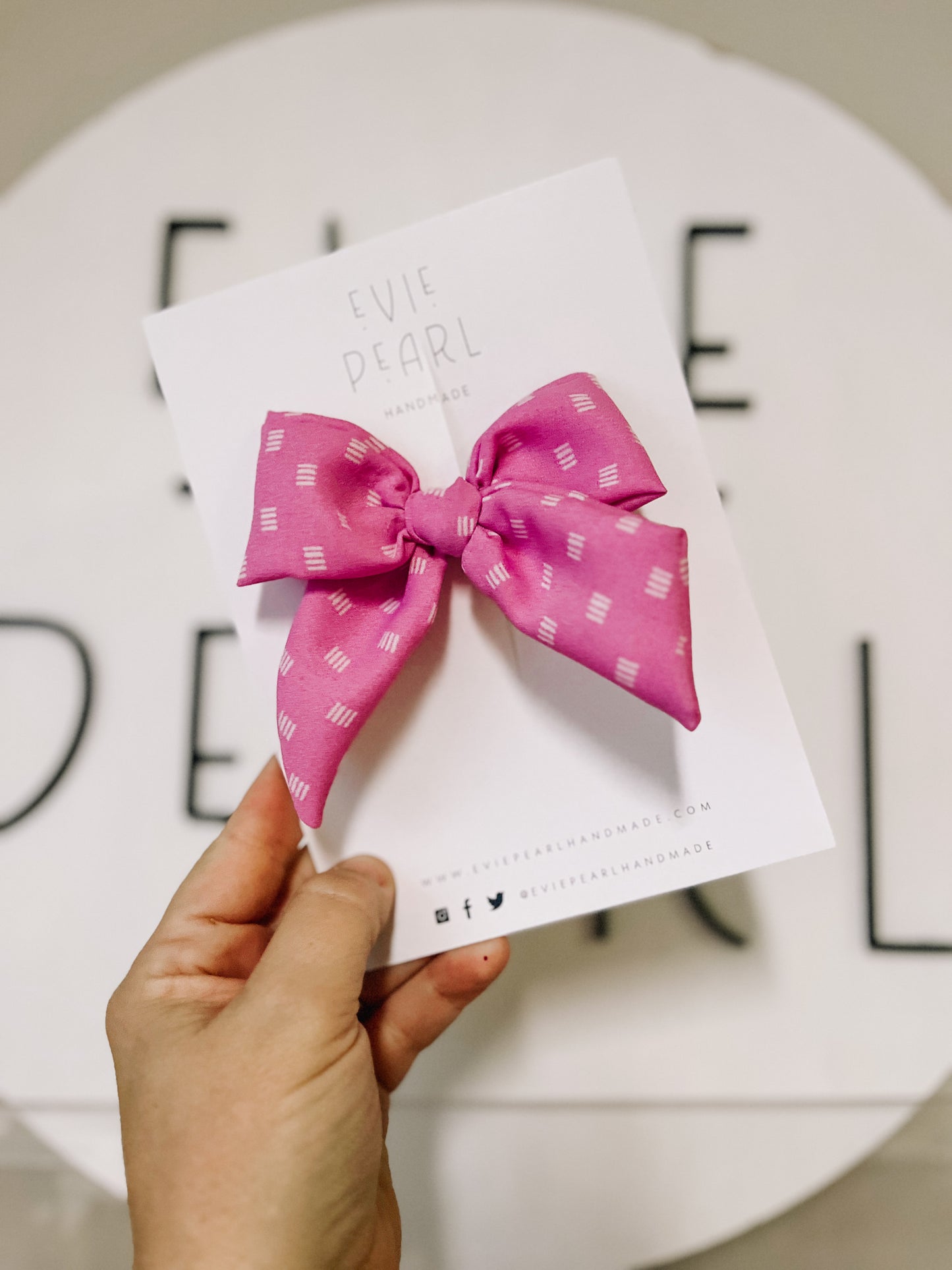 Large Pink Dash Pinwheel Bow