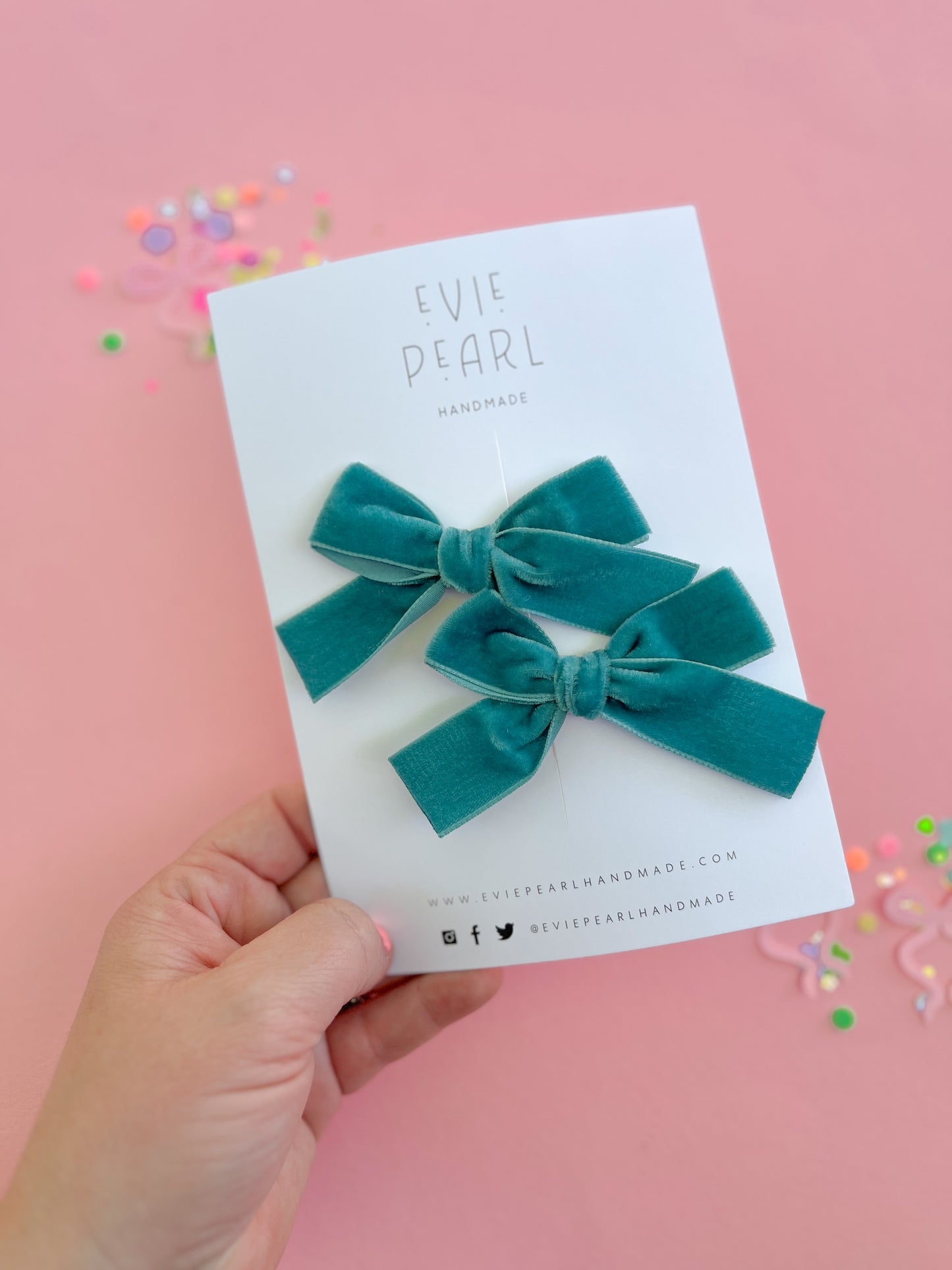 Tropical Punch Teal Velvet Classic Pigtails