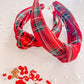 Red Plaid Knotted Headband