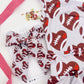 Football Hearts KC XL Pinwheel Bow