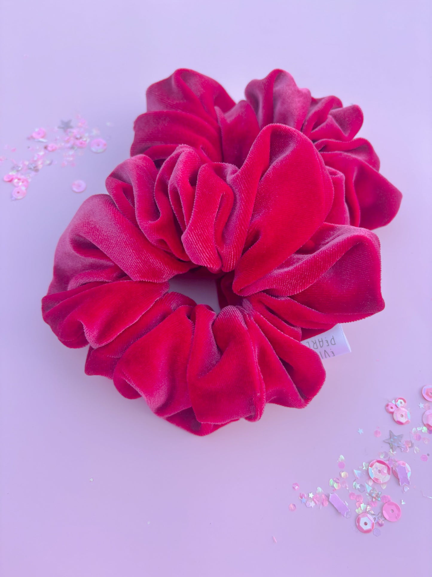 Rosie Pink Velvet Oversized Scrunchy